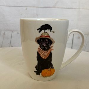 Creative Co-Op Black Lab Fall Mug by Mary Lake Thompson Pumpkin & Crow